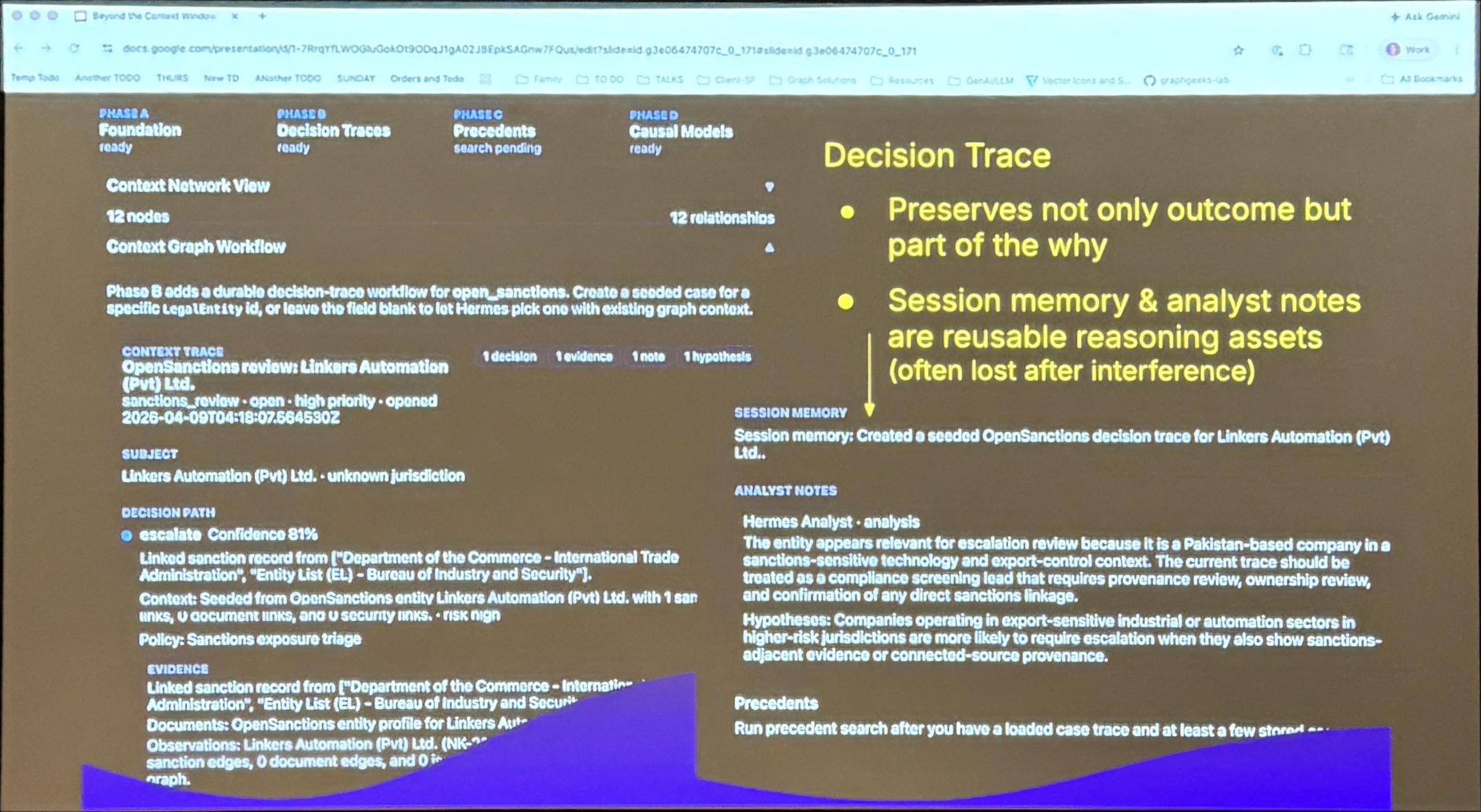 Slide 24 — Decision Trace Detail